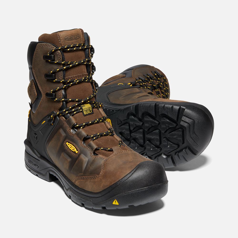 Keen Laarzen Heren Bruin - Dover 8\" Waterproof (Carbon-Fiber Toe) - 29376-TBMV